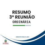 Resumo da 3ª Reunião Ordinária da Câmara Municipal de Rio Vermelho!