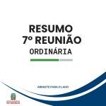 Resumo da 7ª Reunião Ordinária da Câmara Municipal de Rio Vermelho!